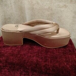Free People Jeffrey Campbell Blush Pink Satin Finley Platform Sandals Size 10